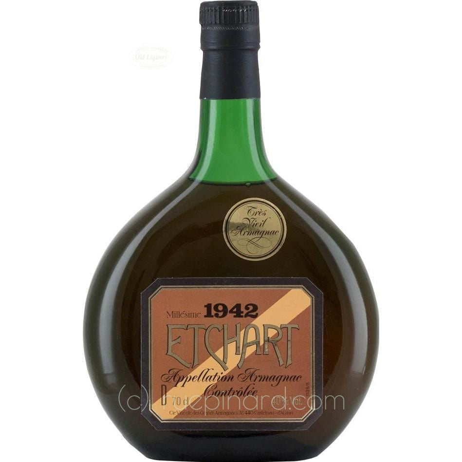 Etchart Armagnac 1942 Tres Vieil in Original Wooden Box - Rue Pinard