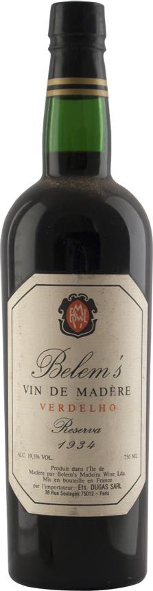 Madeira 1934 Belem's Verdelho (1x75cl)