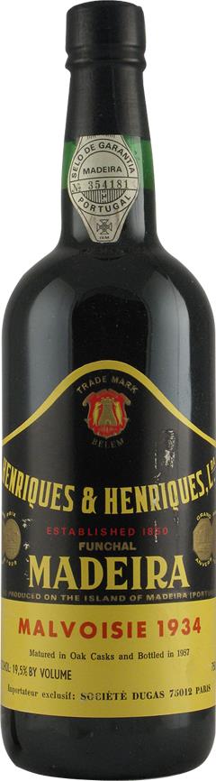 Madeira 1934 Henriques & Henriques Matured in Oak Casks (1x75cl)