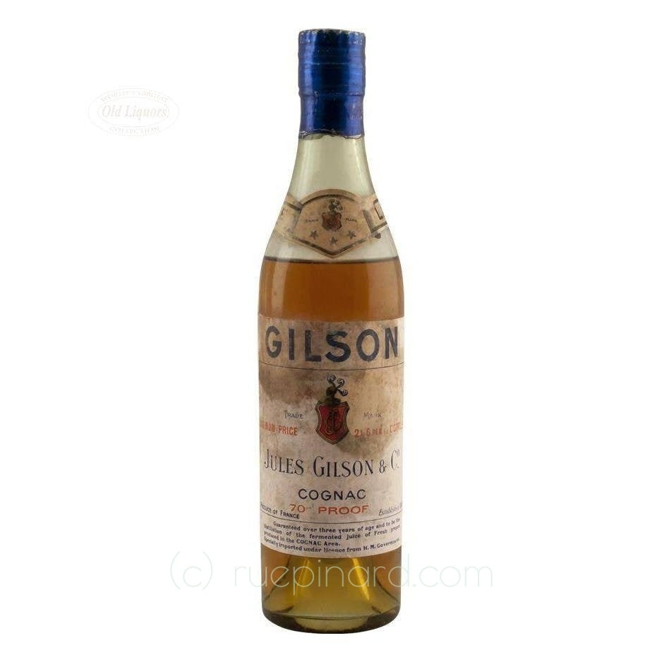 Jules Gilson & Co Vintage Cognac 1940s Half Bottle - Rue Pinard