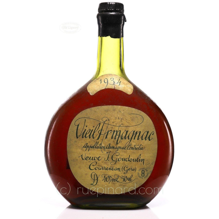 Armagnac 1934 Goudoulin Veuve SKU 9492