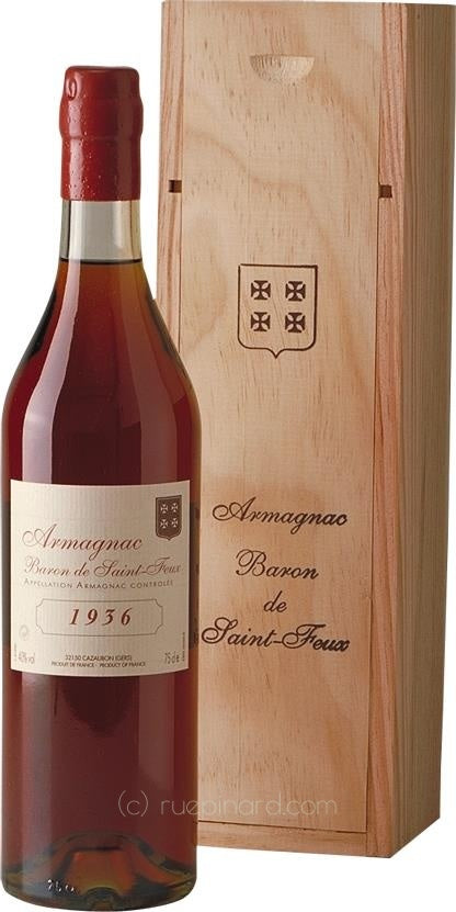 Baron de Saint-Feux 1936 Grand Bas-Armagnac Vintage 1996 - Rue Pinard