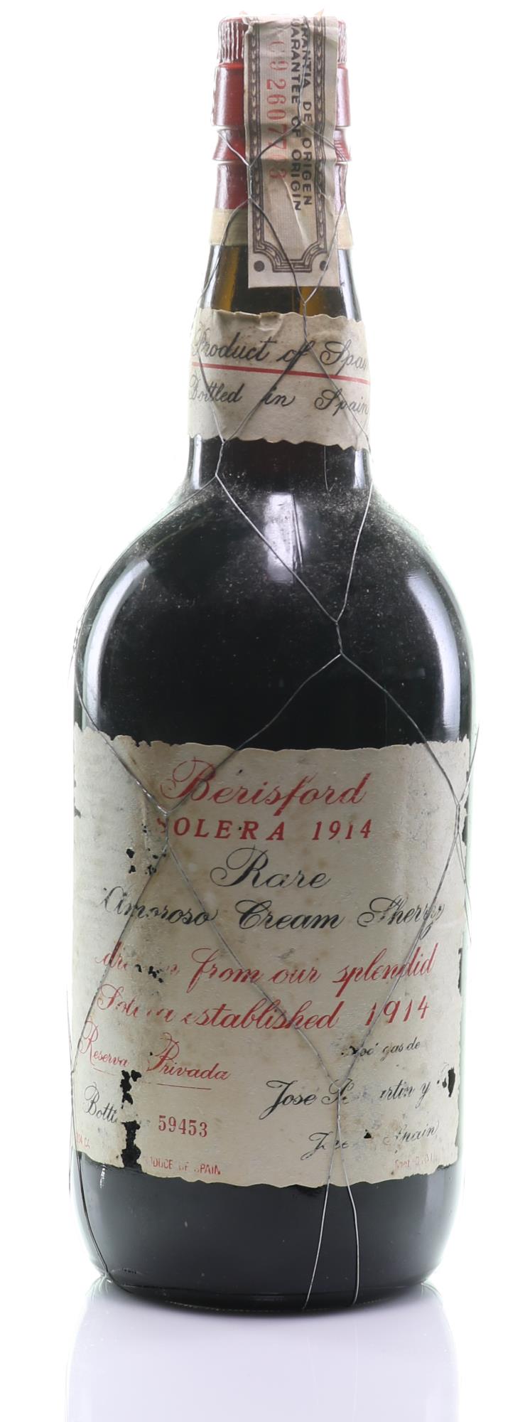 1914 Berisford Amoroso Cream Sherry Reserva Privada Solera - Slijterij Rue Pinard 