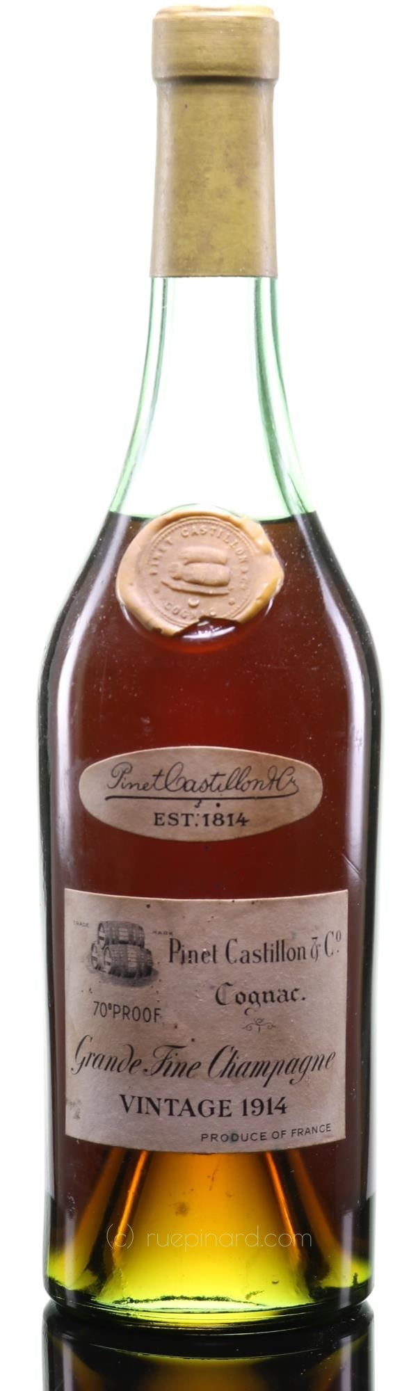 Pinet Castillon & Co Grande Fine Champagne Cognac 1914 - 2,000 Units - Rue Pinard