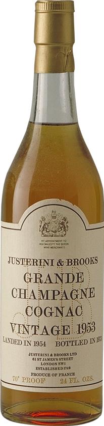 Justerini & Brooks 1953 Grande Champagne Cognac, Aged 1973 - Slijterij Rue Pinard 