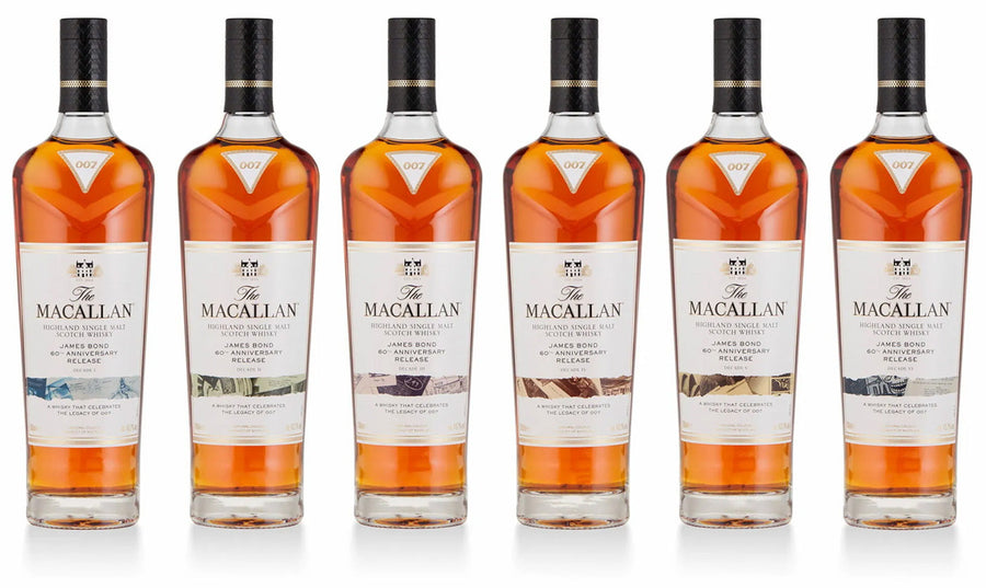 Macallan James Bond 60th Anniversary Release, Decade 1-6 Set - Slijterij Rue Pinard 