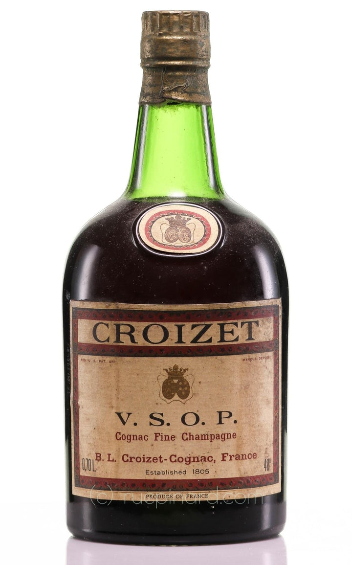 Croizet B. Léon V.S.O.P. Cognac 1920, Aged 40yrs, Bottled 1960s, Rated 95 by Wine Spectator - Rue Pinard