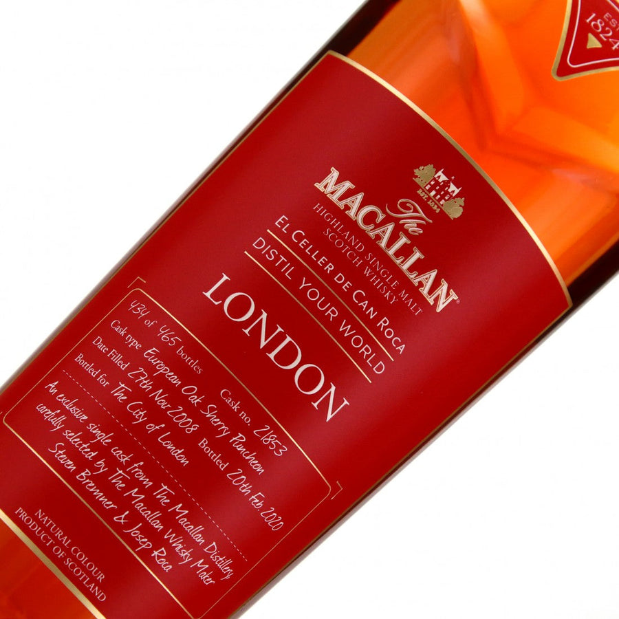 Macallan Distil Your World London - Cask 21853 Whisky 2008 - Slijterij Rue Pinard 