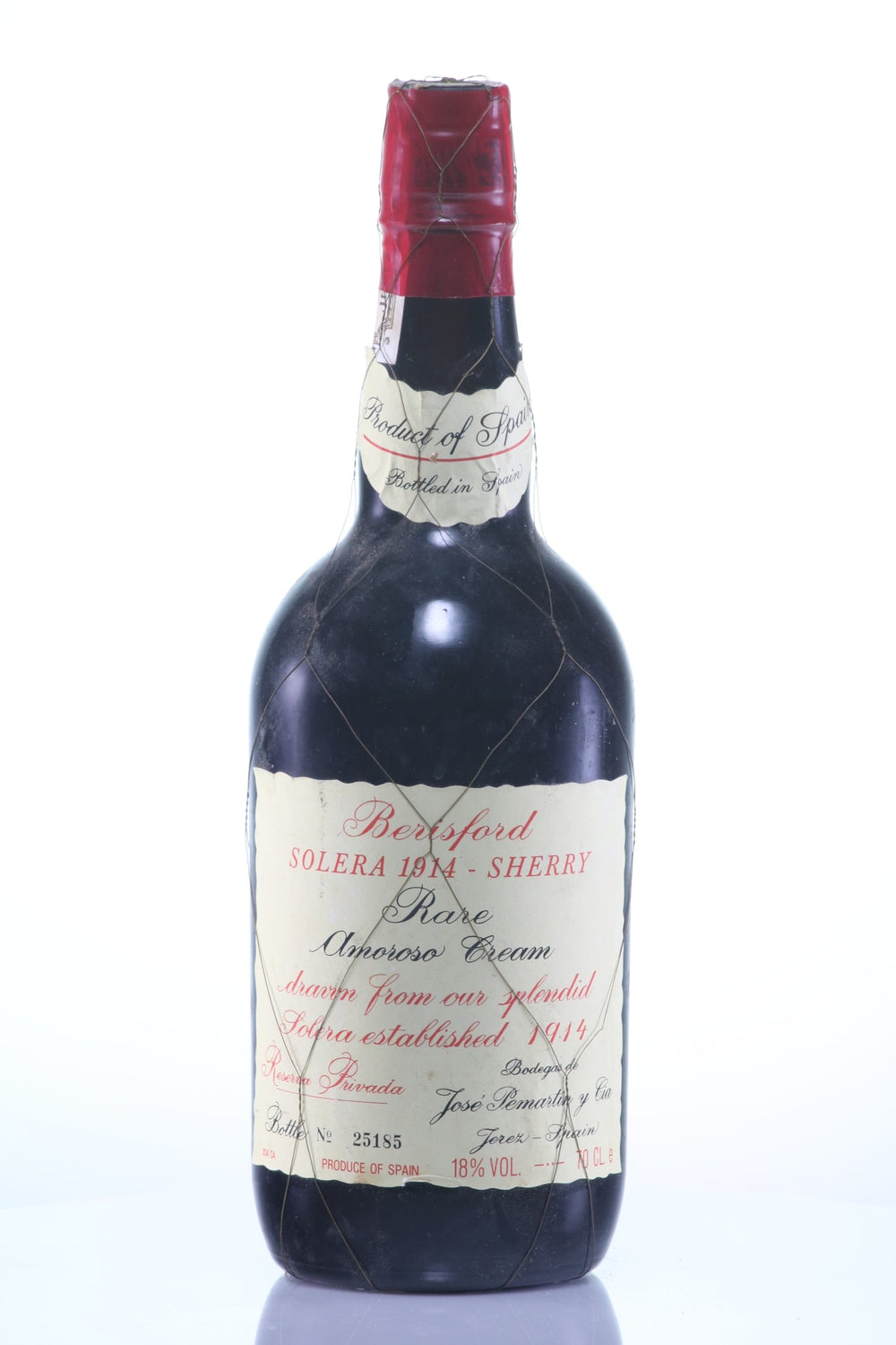 Beresford Sherry Reserva Privada No. 25185 Amoroso Cream 1914 - Slijterij Rue Pinard 