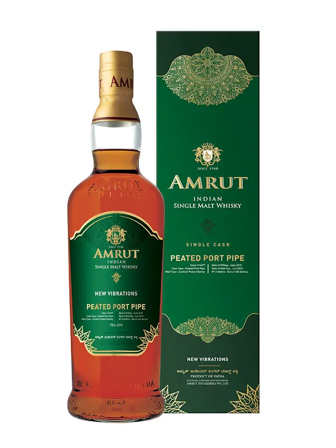 Amrut 8 Years 2015 #4677 Peated Port Pipe New Vibrations - Slijterij Rue Pinard 