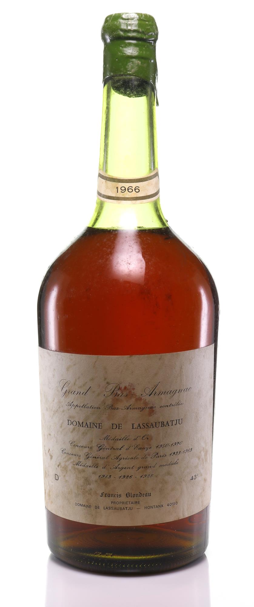 1966 Domaine de Lassaubatju Grand Bas-Armagnac Magnum - Slijterij Rue Pinard 