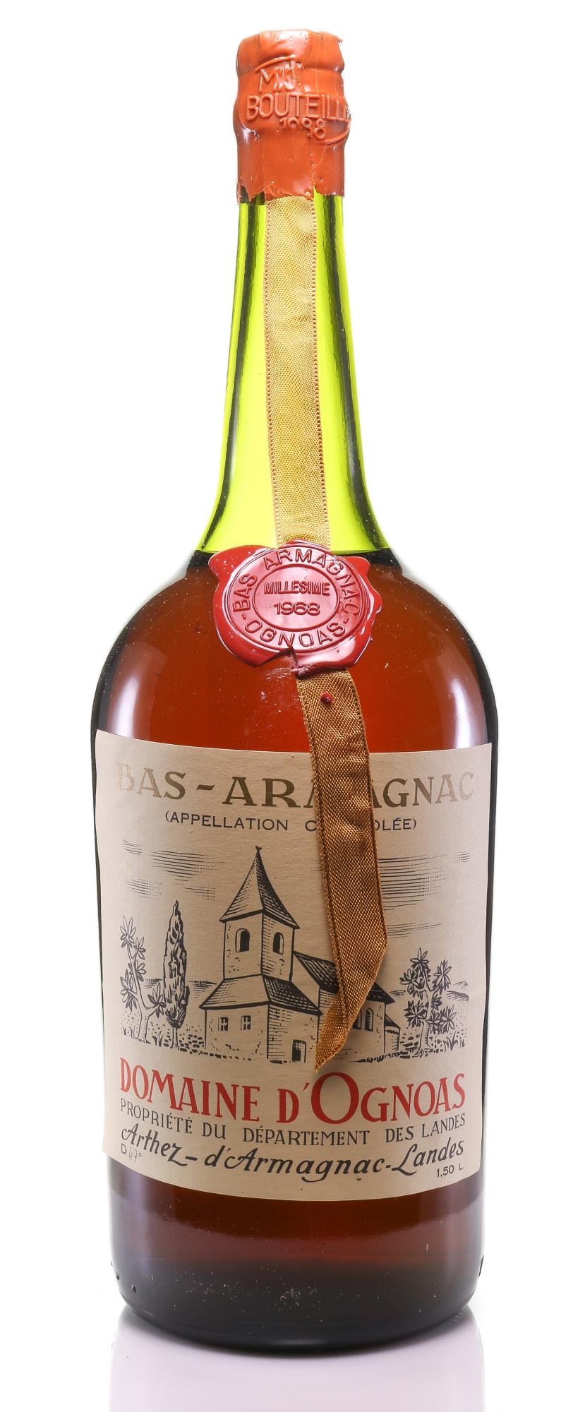 Domaine d'Ognoas Bas Armagnac 1968 Magnum in Luxe Houten Verpakking - Slijterij Rue Pinard 