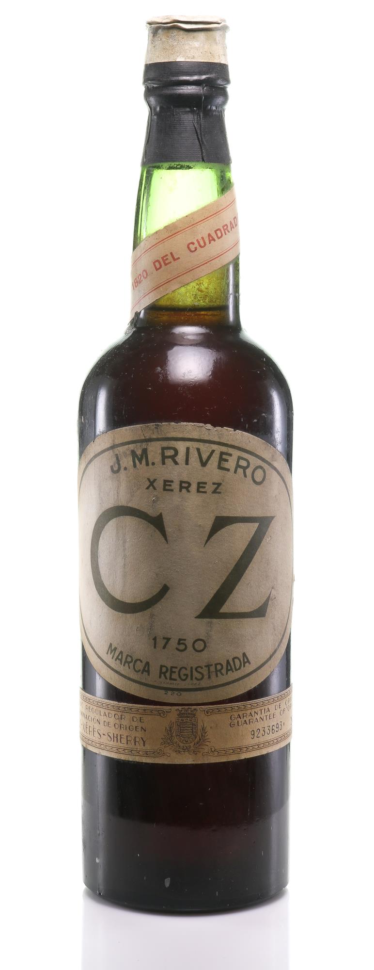 Rivero, J.M. Sherry 1820 - CZ Bottle No. 9233693 - Slijterij Rue Pinard 