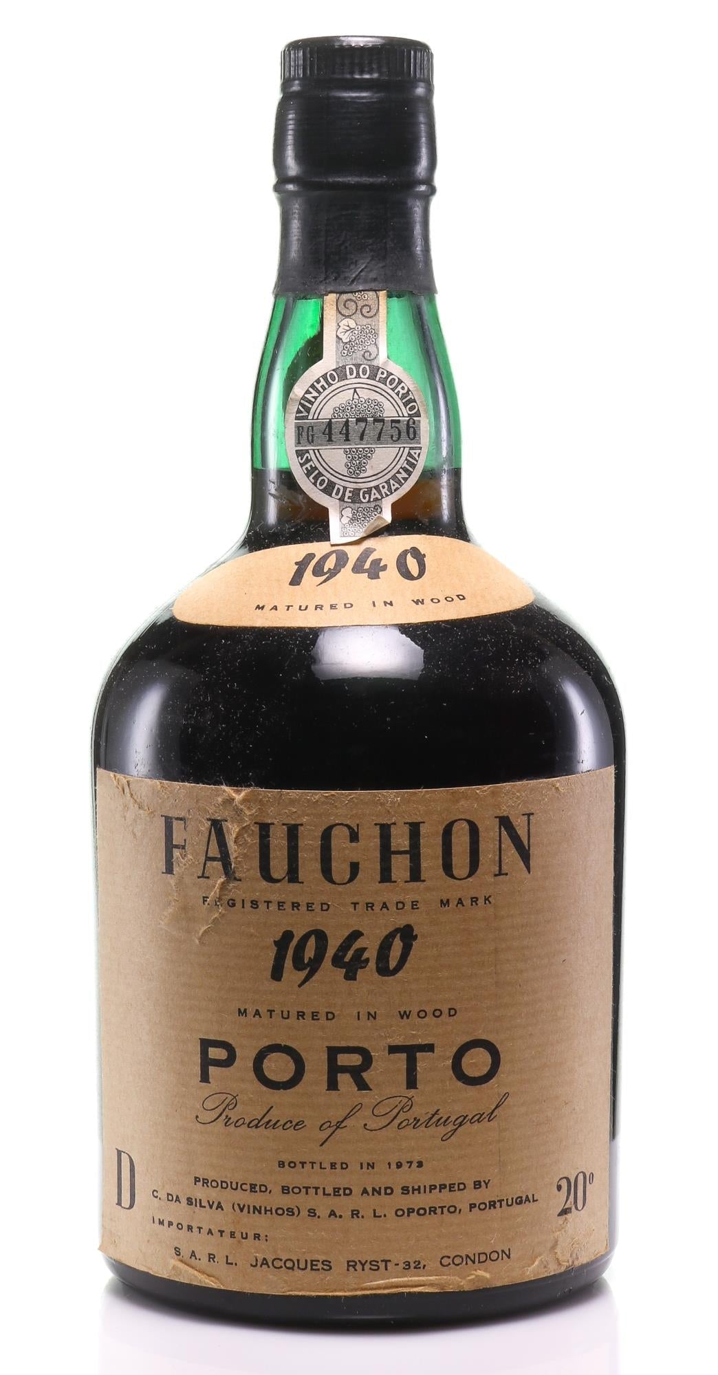 Fauchon 1940 Port - Gebotteld in 1973 in Oorspronkelijke Kartonnen Doos - Slijterij Rue Pinard 