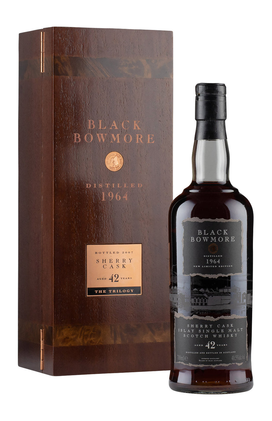 Bowmore Trilogy (Black 42YO, White 43YO, Gold 44YO) Whisky 1964 - Slijterij Rue Pinard 