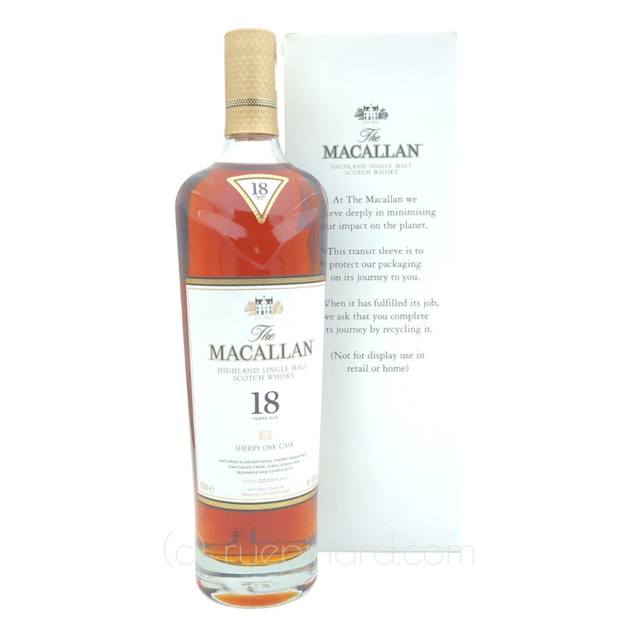 2023 The Macallan 18 Year Old Sherry Oak Single Malt Scotch Whisky - Rue Pinard Europe