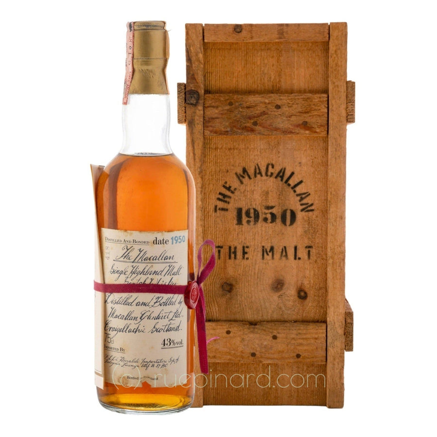 1950 Macallan Single Malt Red Ribbon Rinaldi Bottled 1981 - Rue Pinard