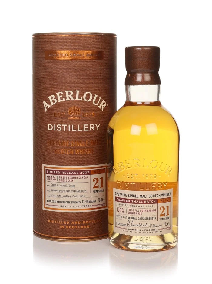 Aberlour 21 Years First Fill American Oak New Vibrations - Een Sublieme Whisky van 47,4° - Slijterij Rue Pinard 