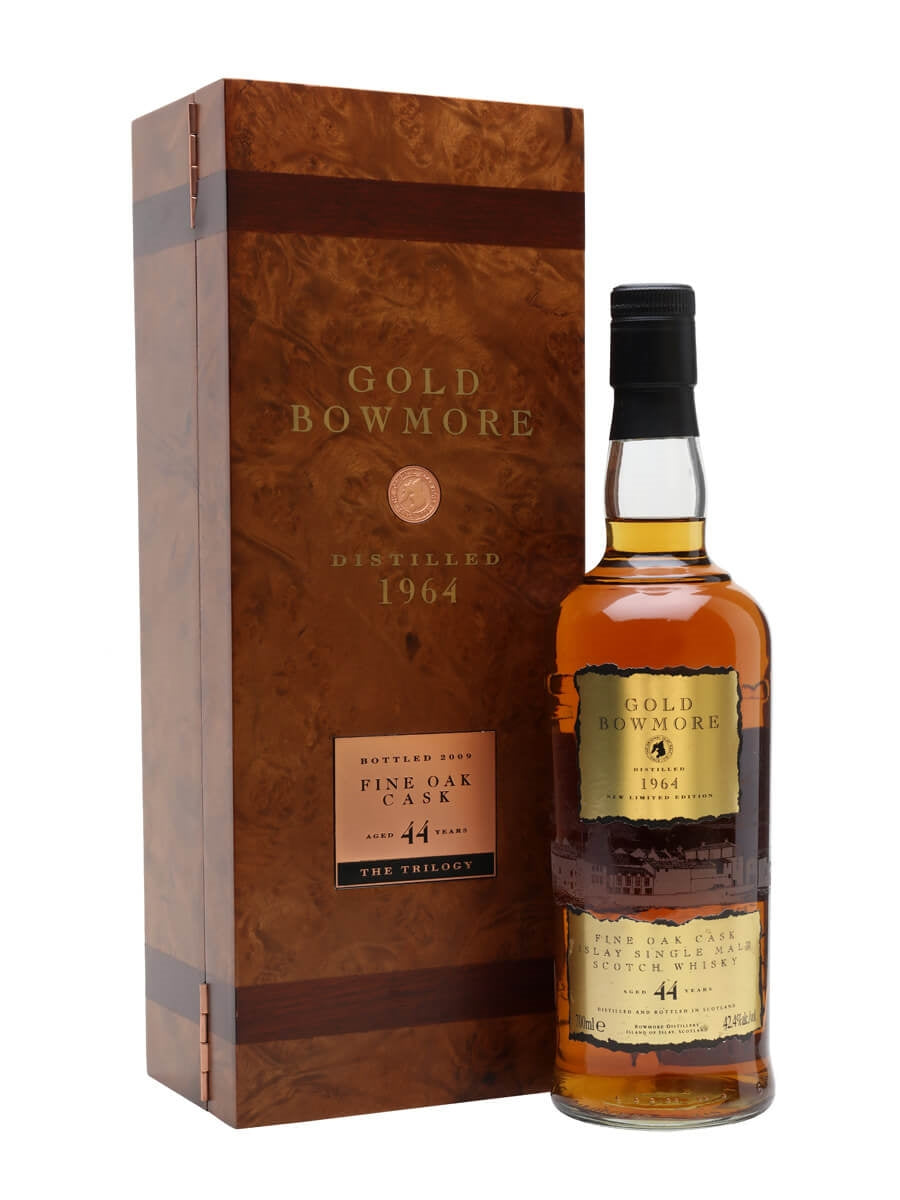 Bowmore Trilogy (Black 42YO, White 43YO, Gold 44YO) Whisky 1964 - Slijterij Rue Pinard 