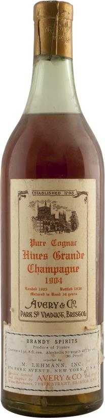 1904 Hine Grande Champagne Cognac - 34 Year Old In Bond - Rue Pinard