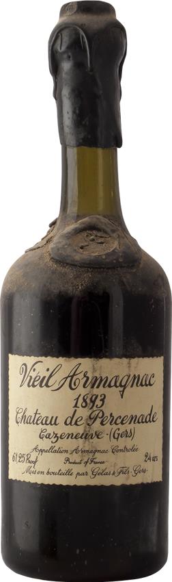 Château de Percenade Armagnac 1893 - Gelas et Fils - Slijterij Rue Pinard 