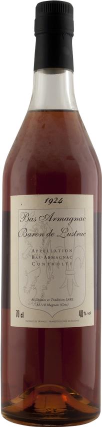 Baron de Lustrac Armagnac 1924 - Grand Bas-Armagnac - Slijterij Rue Pinard 