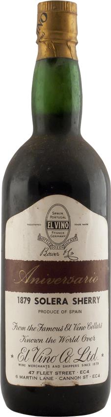 El Vino Co Sherry Solera Aniversario 1879 - Premium Sherry - Slijterij Rue Pinard 